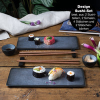 1 x RAW Customer Returns Moritz Moritz VIDA 10 pcs. Sushi tableware set for 2 people - sushi serving set with 2x sushi plates, dip bowls and chopsticks - RRP €25.2