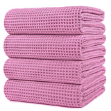 1 x RAW Customer Returns Polyte - Microfiber Bath Towel - Lint-Free Quick-Drying - Waffle Structure - Extra Large - Pink - 152 x 76 cm - Pack of 4 - RRP €34.79