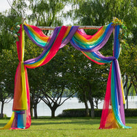 1 x RAW Customer Returns PONY DANCE Canopy Bed Curtains Baby Valance Freehand Decoration for Birthday Party House Bed Curtain Gradient Valance Curtain Transparent Tulle Fabric Vivid Rainbow 1 Piece H 548 x W 152 cm - RRP €25.95