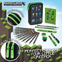 1 x RAW Customer Returns Minecraft Pencil Case for Kids Boys Pencil Case 2 Compartments School Supplies - RRP €25.99