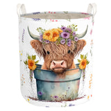 3 x Brand New Cow Laundry Basket Foldable Kids Highland Cow Laundry Hamper Light Weight Clothes Storage Bucket Waterproof Room Toy Organizer Boys Girls Gift Bin for Decor Cow, 43L  - RRP €33.27