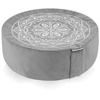 1 x Brand New Hihealer Meditation Cushion with Velvet Cover Memory Foam Comfortable, Supportive Meditation Cushion Yoga Cushion Zafu, Filled with Buckwheat Hulls, Great Gift for Women Gray  - RRP €45.99