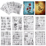 1 x RAW Customer Returns GLOBLELAND 8 Sheets Vintage Postage Stamp, Postcard, Retro Airfare, Transparent Stamps, Butterfly Text Background, Silicone Stamp Seal, Transparent Stamps For DIY Scrapbooking - RRP €20.4