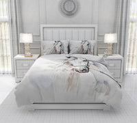 1 x RAW Customer Returns JEFFEL horse bed linen set 135x200 cm, children s bed linen, horse motif 3D animal motif, microfiber, very soft, children s bed linen set with duvet cover and pillowcase horse-5, 135 x 200 cm  - RRP €28.24