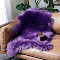 1 x RAW Customer Returns MIULEE Faux Fur Rug Fluffy Soft Warm Modern Floor Mat Sofa Mat Faux Fur Decorative Fur Irregular Bed Rug Wool Longhair Look Cozy 60x90 cm Purple - RRP €23.0