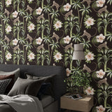 4 x Brand New CRE8TIVE Wall Paper Monkey and Rose Floral Adhesive Vinyl Black 61cm x 300cm Bedroom Wall Wallpaper Adhesive Paper for Vintage Furniture Self-Adhesive Vinyl Wallpaper Small Flowers - RRP €101.36