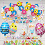 6 x Brand New Easter Nest Party Decorations Printed Balloons Easter Theme Glasses Egg Sprial Ornaments Rabbit Chick Foil Balloons for Kids Easter Party Decoration Birthday Set - RRP €115.2