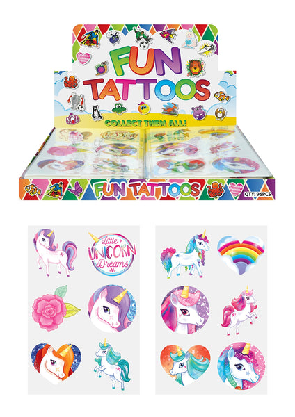 1 x Brand New 36 Unicorn Tattoos - RRP €4.8