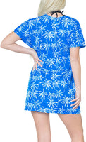 1 x Brand New LA LEELA Women s Beach Bikini Cover Up Party Dress Plain Swimsuit Casualwear Printed Skirt IT Size 46 L - 54 2XL Blue X971 - RRP €24.0