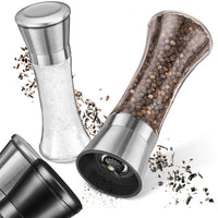 1 x RAW Customer Returns LINFELDT salt and pepper mill adjustable ceramic grinder stainless steel dishwasher safe - pepper and salt mill set of 2 - coarse fine 19.2 x 6.5 cm - RRP €15.12