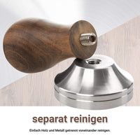 1 x RAW Customer Returns Premium Espresso Tamper Set 58.5mm - Stainless steel coffee tamper with an elegantly shaped real wood handle - Espresso stamp for full-bodied enjoyment - Matching tamper mat included 7 sizes - RRP €26.11