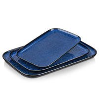 1 x RAW Customer Returns vancasso serving plates, STAR serving plates set of 3, stoneware tableware plate set is dishwasher and microwave safe, dinner plates, cake plates, dessert plates, breakfast plates, blue - RRP €35.11