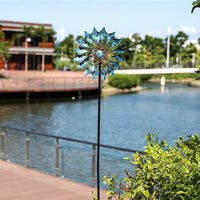 1 x RAW Customer Returns Wind turbine for outdoors - wind chimes for outdoors made of metal, single blade wind turbine, easy to rotate, garden stake, ideal for terrace and garden. Weatherproof garden decoration, home decoration, stable  - RRP €32.99