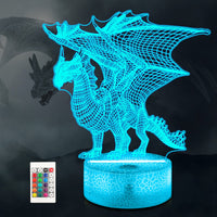 1 x RAW Customer Returns Ammonite Dragon Lamp for Children, 3D Dragon Night Light, 16 Colors with Remote Control Children s Room Decor as a Christmas Birthday Gift for Boys Girls - RRP €19.99