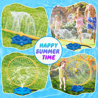 7 x Brand New VATOS 2 IN 1 Water Sprinkler for Kids with Rotating Spray Nozzles Attached to Garden Hose, Summer Outdoor Lawn Backyard Toys for Toddlers Outdoor Sprinkler Games Family Play - RRP €139.93