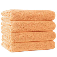 1 x RAW Customer Returns Polyte - premium microfiber bath towel - lint-free quick-drying - orange - 145 x 76 cm - 4 pieces - RRP €28.87