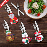 2 x RAW Customer Returns qipuneky 12 Pieces Christmas Ornaments Cutlery Bag, 4 Styles Christmas Home Table Decoration, Christmas Gift, for Christmas Decorations - RRP €22.18