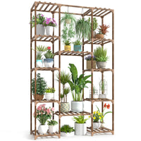 1 x RAW Customer Returns cfmour Indoor Outdoor Plant Stand, 157.9cm Shelf Support Wooden Pots Plant Shelf Flower Holder Planter Flower Pots Ladder for Balcony Garden - RRP €61.99