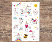 1 x RAW Customer Returns Naturalist Unicorn Affirmation Poster Children - Mindfulness for Children - Girls Decoration Children s Room Unicorns - DIN A3 - RRP €12.99