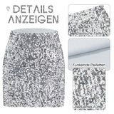 1 x RAW Customer Returns Durio Sequin Skirt for Women Glitter Skirt Short Women s Sexy Midi Skirt Hip Skirt with Elastic Waist Party Rave Outfit Silver S - RRP €29.23