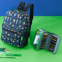 1 x RAW Customer Returns Minecraft Backpack with Pockets for Children - Gifts for Gamers Black Aop  - RRP €28.51