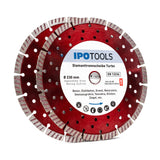 1 x RAW Customer Returns 2x diamond cutting disc 230 mm diamond disc turbo for concrete reinforced concrete stone 10 mm segment - RRP €33.99