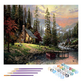 2 x Brand New TONZOM DIY Paint by Numbers Kits for Adults, Acrylic Painting Gifts for Kids Adults Beginner 16 x 20 inch Field Hut Without Frame - RRP €38.4