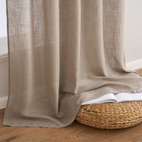 1 x RAW Customer Returns MIULEE Curtains Tab-Top Voile Curtain Modern Linen Look Semi-Transparent for Living Room Bedroom Children s Room Sliding Curtain Set of 2 Stores Dark Brown 145 x 140 cm - RRP €34.27