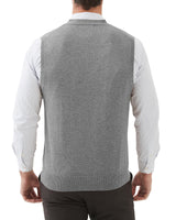 1 x RAW Customer Returns Kallspin Men s Cardigan Vest with V-Neck and Buttons in Wool Blend Light Grey 2XL  - RRP €33.96