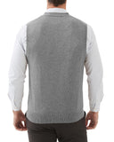 1 x RAW Customer Returns Kallspin Men s Cardigan Vest with V-Neck and Buttons in Wool Blend Light Grey 2XL  - RRP €33.96