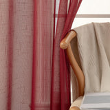 1 x RAW Customer Returns MIULEE Set of 2 Voile Curtains Sheer Linen Curtain with Eyelets Transparent Linen Look Curtain Eyelet Curtain Living Room Window Curtain Translucent Decorative Curtain Bedroom 140 x 260 cm W x H Red - RRP €34.42