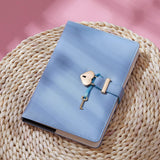 1 x RAW Customer Returns ZZOHAA Heart-shaped lock diary with key and heart diamond pen, PU leather cover, A5, diary, secret notebook, gift for women and girls blue  - RRP €18.14