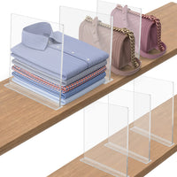 1 x RAW Customer Returns FNG8 Clear Acrylic Drawer Dividers 6 Pack - Vertical Drawer Organizer System for Home, Shop Office - Transparent Closet Organizer Drawer Dividers for Clothes, Shoes Books - RRP €34.99