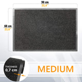 1 x RAW Customer Returns GadHome doormat black anthracite 60x90 cm Entrance doormat waterproof washable durable dirt trap Non-slip dirt trap doormat for front door, hallway, entrance, kitchen, bedroom - RRP €30.52