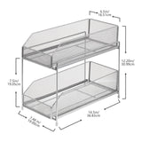 1 x RAW Customer Returns HAITRAL Under Sink Shelf, Pull Out Cabinet Organizer Under Sink, 2-Tier Sink Cabinet Organizer Kitchen Shelf Made of Metal - Silver - RRP €21.17