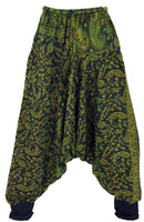 1 x RAW Customer Returns GURU SHOP Fluffy harem pants, harem pants, bloomers, Aladdin pants, women, green paisley, synthetic, size 40 - RRP €30.9