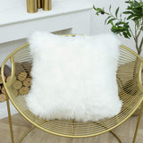 1 x RAW Customer Returns LIGICKY Faux Fur Cushion Cover Solid Color Plush Soft Artificial Fur Throw Pillow Case Decorative Square Cushion Cover for Sofa Bedroom Car, 45 x 45 cm White - RRP €15.12