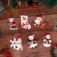 1 x Brand New 6pcs Christmas Hanging Decoration Christmas Decorations Polymer Clay Clause Santa Claus Snowman Christmas Tree Home Decor - RRP €11.42