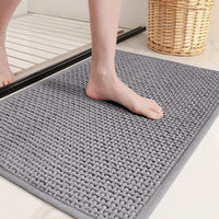 1 x RAW Customer Returns Color G Bath Rug Non-Slip Washable 60 x 90 cm, Soft Chenille Bathroom Rug Super Absorbent Bath Mat Non-Slip Machine Washable Bath Rug for Shower, Bathroom, Bathtub - Gray - RRP €30.79