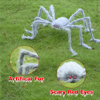 1 x RAW Customer Returns Decorative Spider for Halloween, Large 125cm, Scary Spiders with Size, Halloween, Garden, Outdoor, Props, Fireplace, Holiday Decoration - RRP €22.8