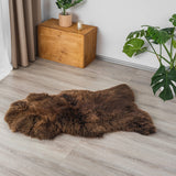 1 x RAW Customer Returns Decorating Sheepskins Lambskin Real Brown 120-130cm, odorless, soft sheepskin real large, fur carpet white, fur for chairs, sheepskins, lambskins - RRP €70.58