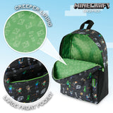 1 x RAW Customer Returns Minecraft Backpack with Pockets for Children - Gifts for Gamers Black Aop  - RRP €28.51