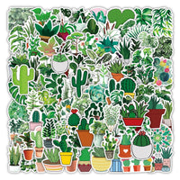 2 x Brand New Pack of 100 creative plant stickers for windows and walls - green potted plants, hanging plant leaves and PVC bonsai wall stickers - ideal for decorating windows, glass doors, walls and more - RRP €40.8