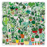 2 x Brand New Pack of 100 creative plant stickers for windows and walls - green potted plants, hanging plant leaves and PVC bonsai wall stickers - ideal for decorating windows, glass doors, walls and more - RRP €40.8