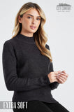 1 x RAW Customer Returns CityComfort women s sweater with stand-up collar, knitted women s sweater S, anthracite  - RRP €16.85