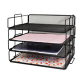 1 x RAW Customer Returns Exerz Wire Mesh Paper Sorter 4 Pack Tiers Desk Multifunctional Organizer File Holder Letter Tray Stackable for Office, School - RRP €33.0