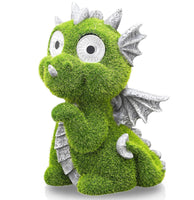 1 x RAW Customer Returns TERESA S COLLECTIONS Garden Decoration for Outdoors Cute Dragon Garden Figure with Eyes Solar Dragon Flocked with Moss Stone Dinosaur Weatherproof Garden Decoration Gifts for Women 22cm - RRP €22.5