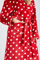 1 x RAW Customer Returns CityComfort Women s Winter Robe with Hood, Fleece House Robes Red White, L  - RRP €26.98