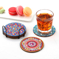 1 x RAW Customer Returns PCS Diamond Painting Coasters with Holder, Diamond Art Painting, Adults, Diamond Painting Sets, DIY Mandala Coasters for Adult Crafts - RRP €15.08