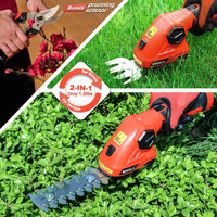 1 x RAW Customer Returns SHALL Cordless Grass Shears, Hedge Trimmer, 7.2V Electric Shrub Shears 2 in 1 Handheld Grass Trimmer, Pruning Shears - RRP €38.88